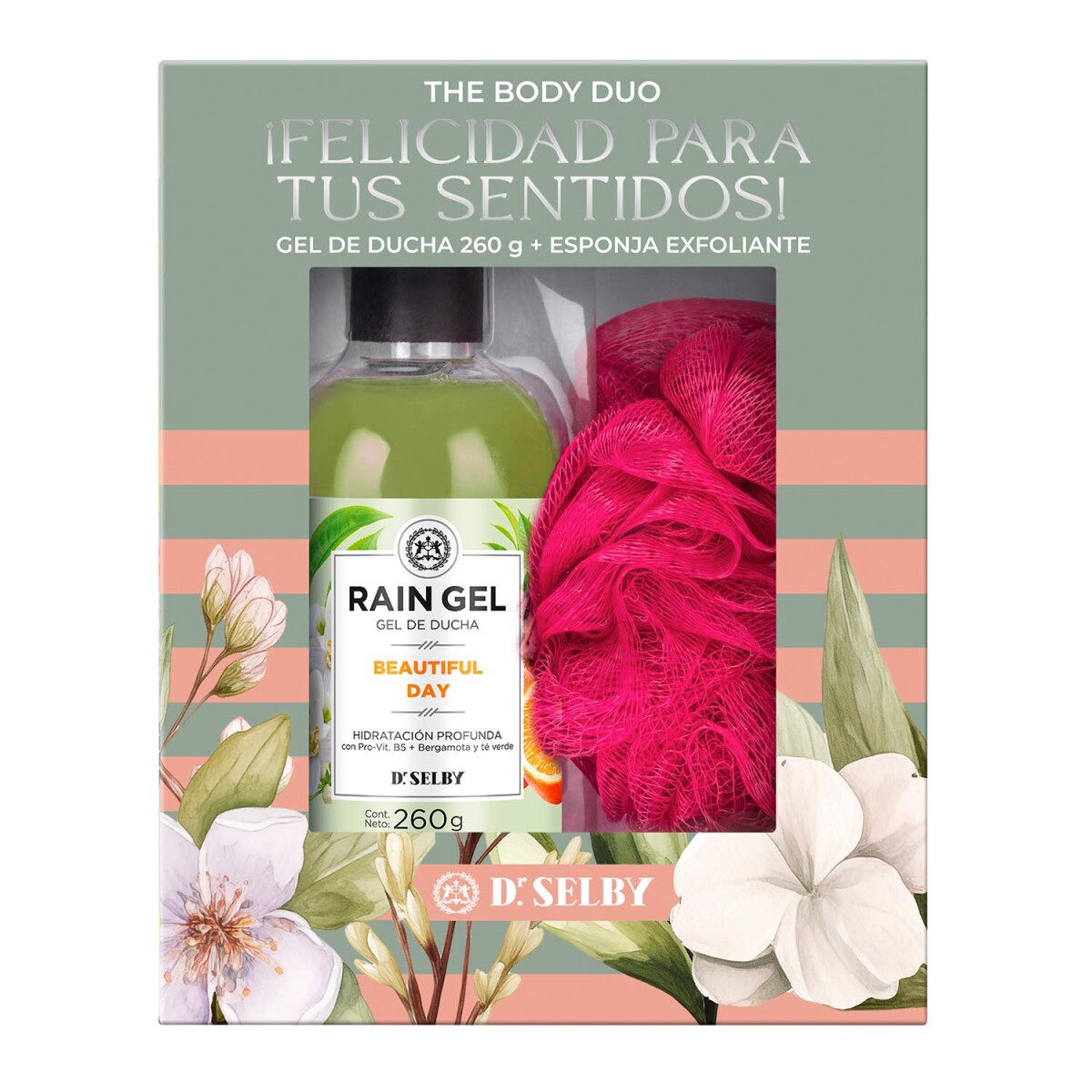 Dr. Selby Pack Rain gel - Gel de ducha Beautiful day 260g + Esponja exfoliante 