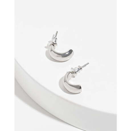 Aros Pasantes Metal Bold Plateado Rodio