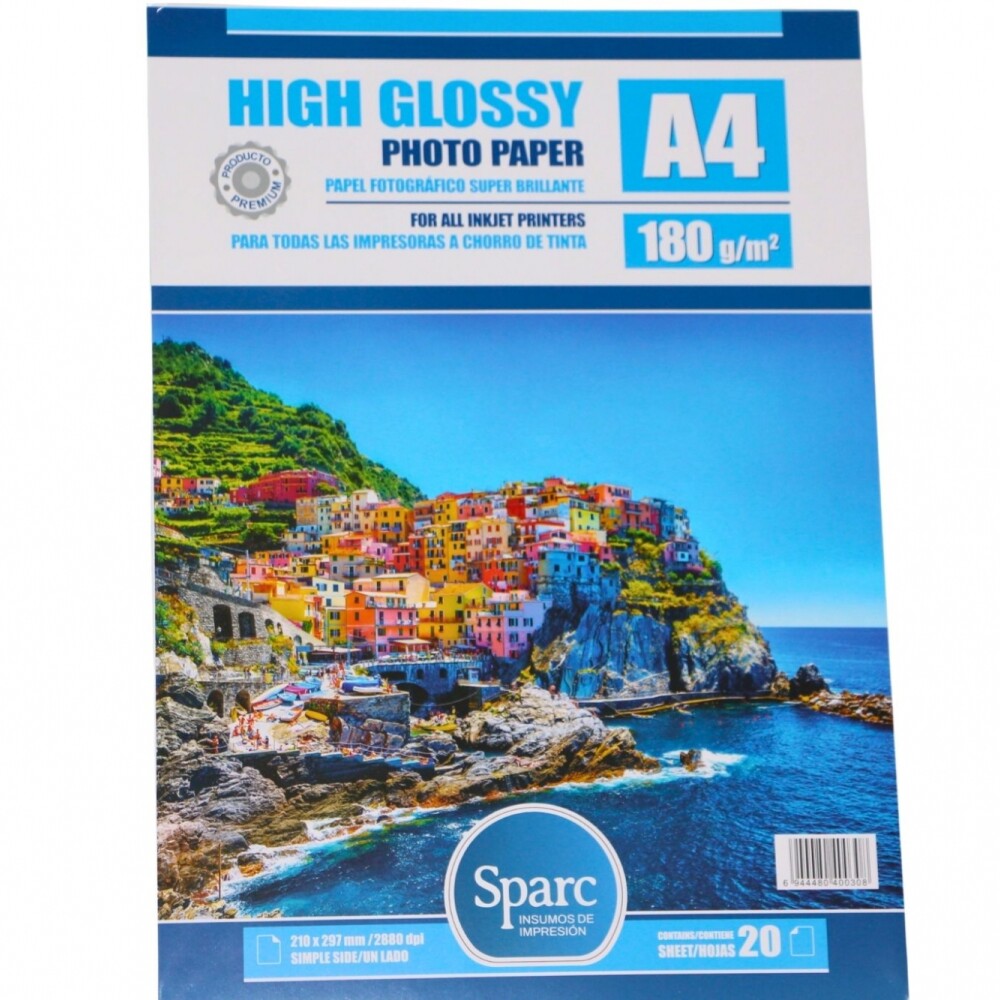 PAPEL FOTO GLOSSY A4 180GRSX20 PAPEL FOTO GLOSSY A4 180GRSX20