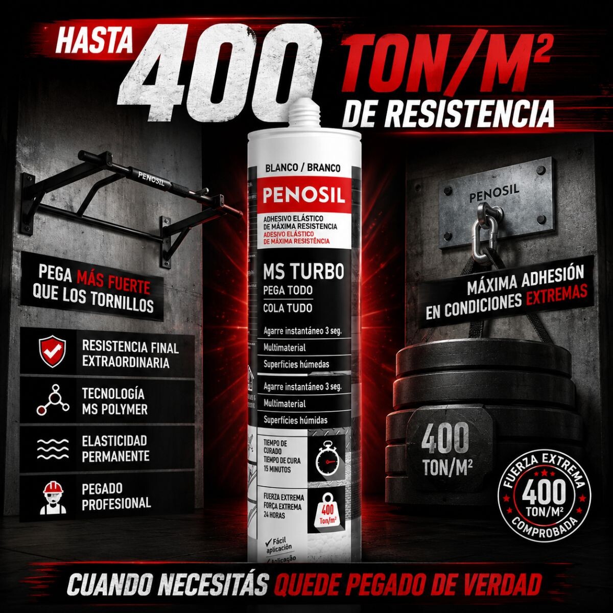 ADHESIVO PEGA TODO MS TURBO BLANCO 290ML PENOSIL Adhesivo Pega Todo Ms Turbo Blanco 290ml Penosil