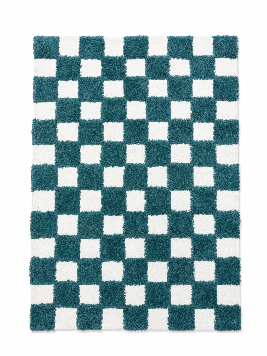 ALFOMBRA DECORATIVA DAMERO - VERDE 