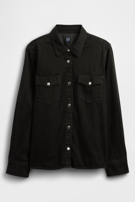 Camisa De Jean Western Mujer Black Wash