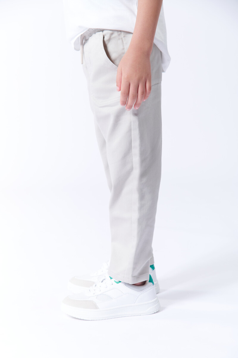 Pantalón twill Gris Claro