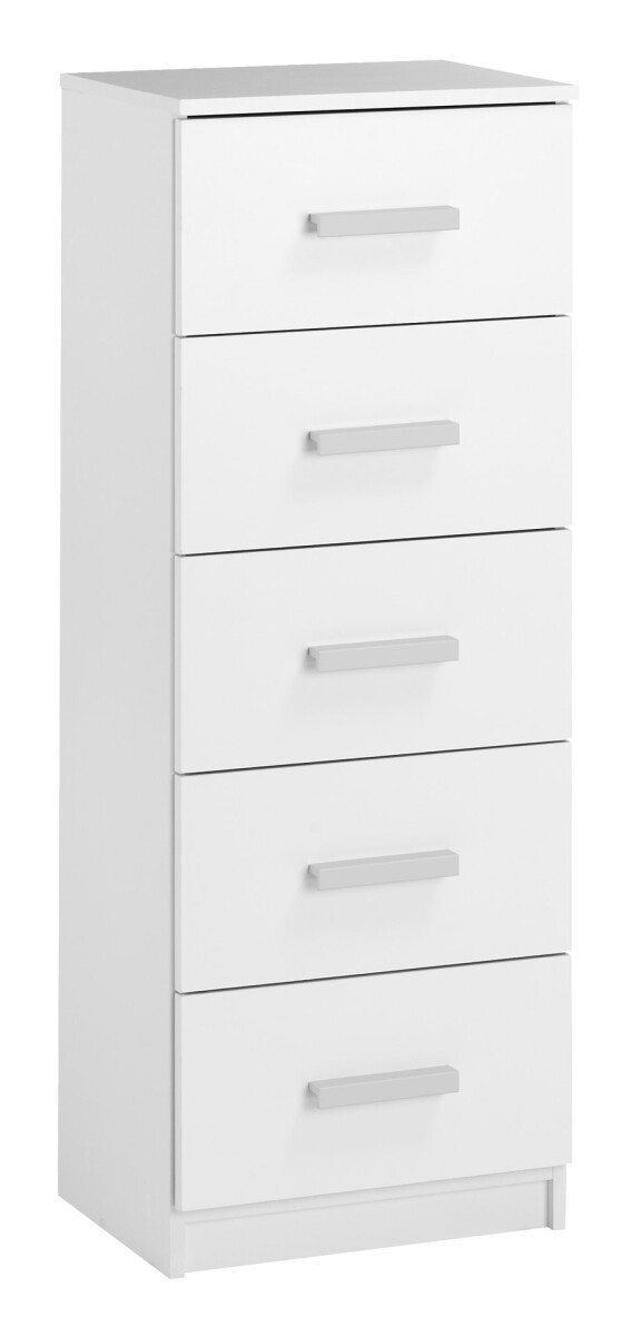 Cómoda TAPDRUP 5 cajones finos blanco 