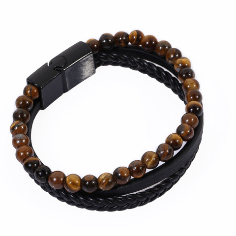 Pulsera de cuero negra Pulsera De Cuero Negra