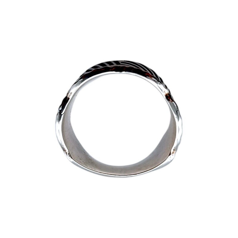 Anillo Plumas-Plata y Oro-Sin Piedra-AN5033 sinpiedra