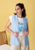 Chaleco de Lino eterna Celeste