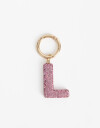 Llavero Strass Llavero Y Bag Charm Strass Letra "l" - Rosa Metalizado