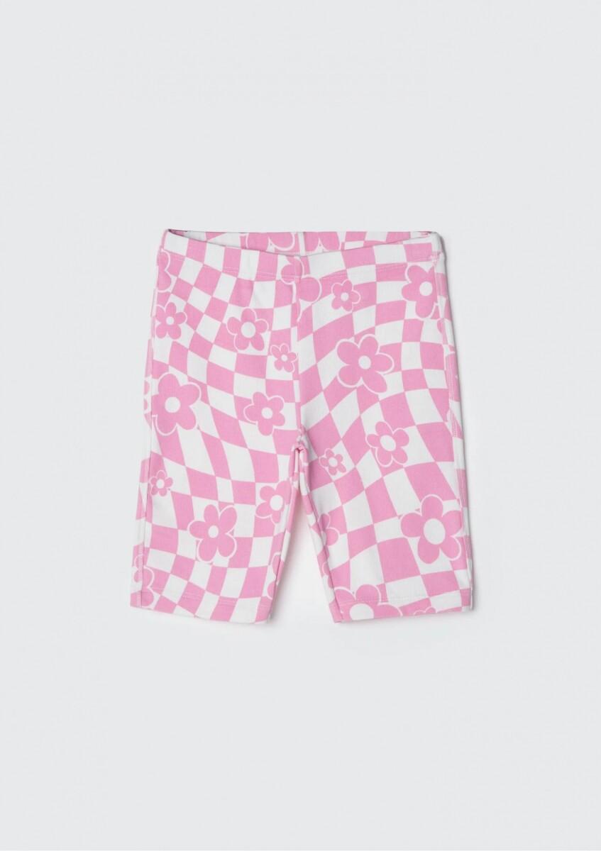 CALZA CICLISTA INFANTIL ESTAMPADA - ROSA 