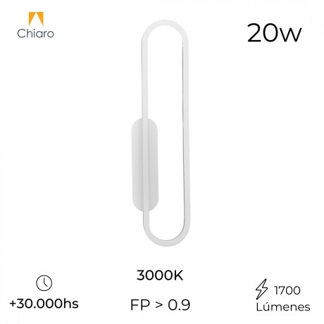 Aplique Led Oval luz indirecta 20W Blanco