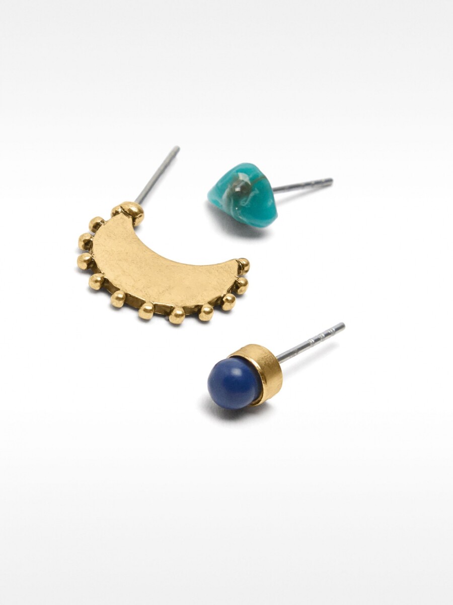 Set De Pendientes Con Piedras multicolor