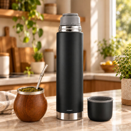 Termo Bala Acero Inoxidable 750Ml Mantiene Frío Calor Comet Negro