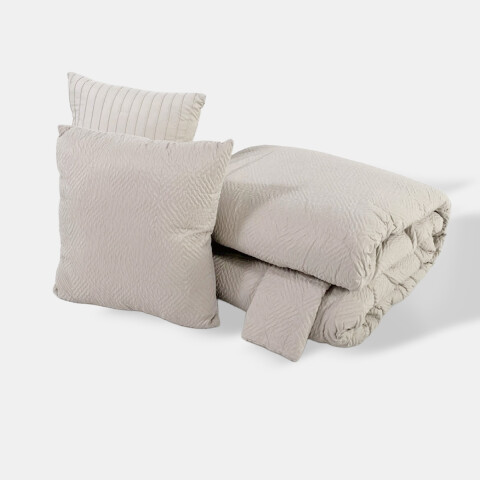 JGO EDREDON AVELLA BEIGE KING 264X229CM 5PZAS Unica
