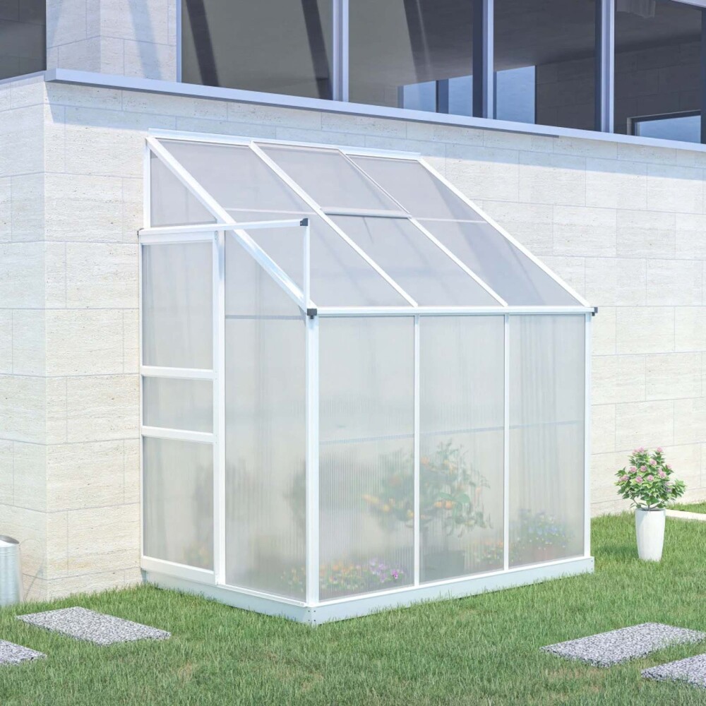 INVERNADERO INCLINADO POLICARBONATO TRANSPARENTE CADDY