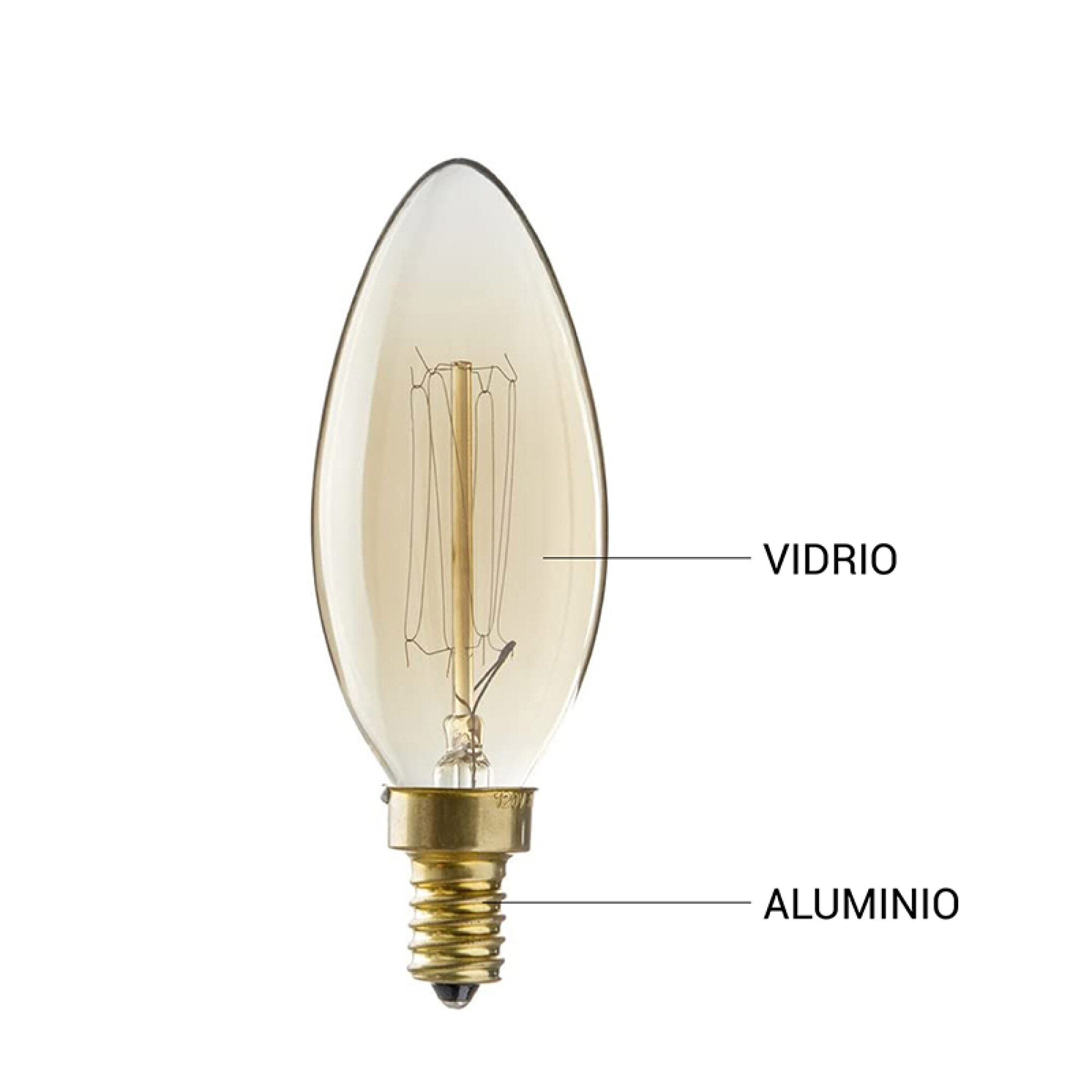 Lámpara Edison Vela E14 25W Ultra calida — Serlux