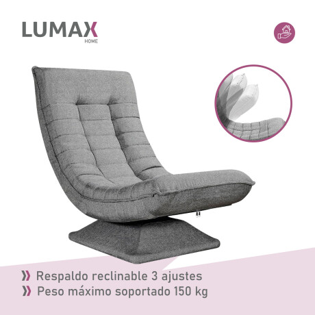 Sillón Reclinable 1 Cuerpo Giratorio 360º Nobby Gris