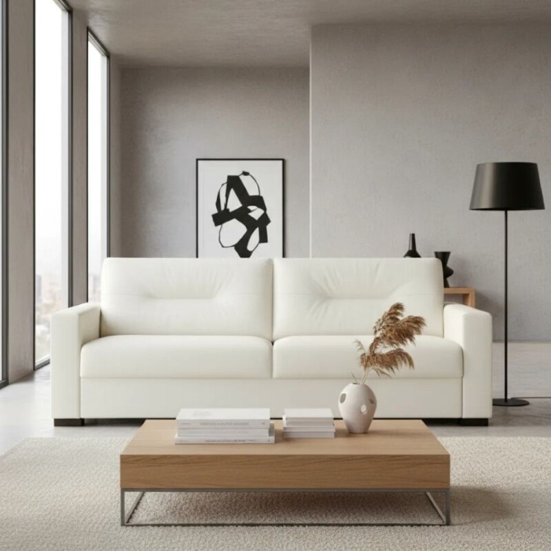 SOFA 3.5 CUERPOS - PU COLOR PERLA SOFA 3.5 CUERPOS - PU COLOR PERLA