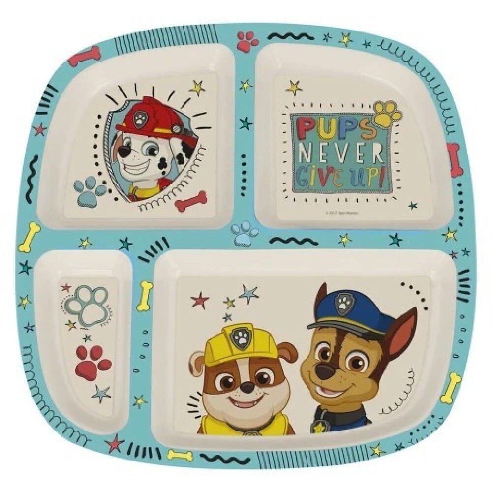 Plato reparticiones PAW PATROL celeste chase