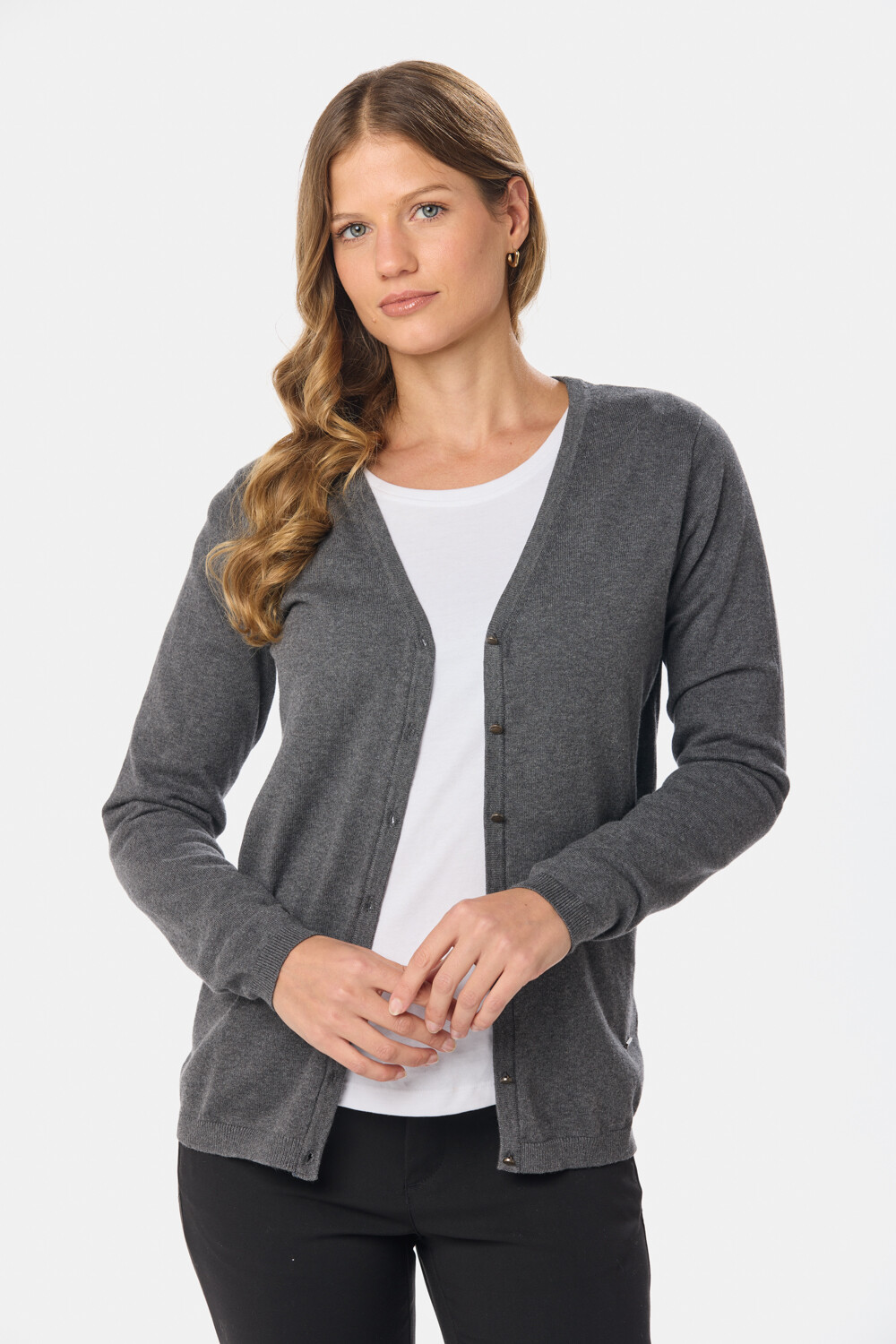 CARDIGAN CLÁSICO Gris Oscuro