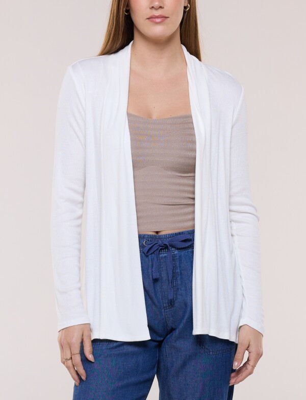 Cardigan De Punto Acanalado CRUDO