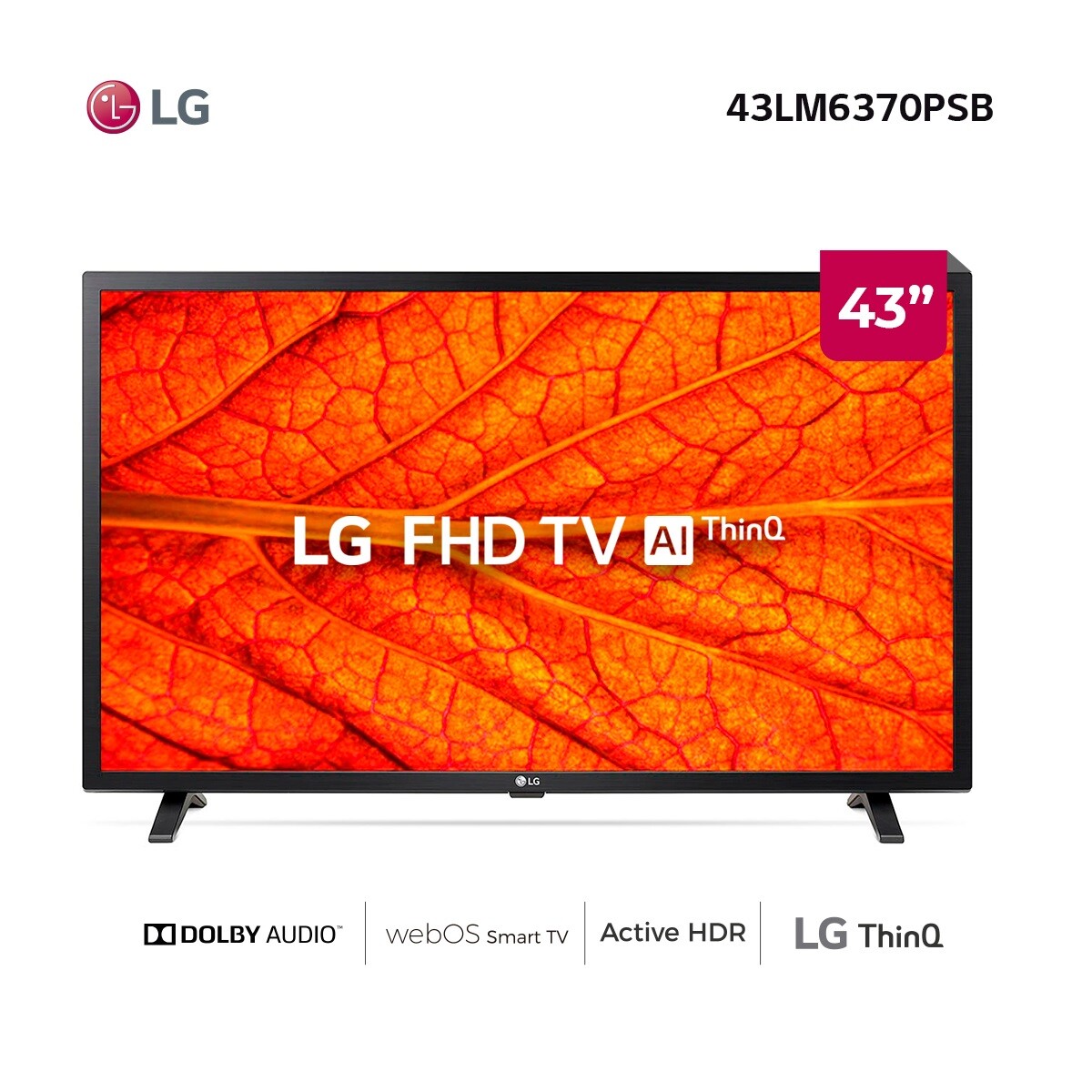 Smart TV LG 43" FHD AI 43LM6370PSB 