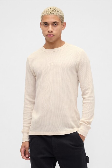 Remera Waffle Manga Larga Logo Gap Hombre Chino