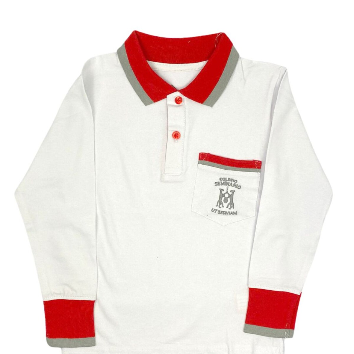 Remera Polo manga larga Colegio Seminario Blanco