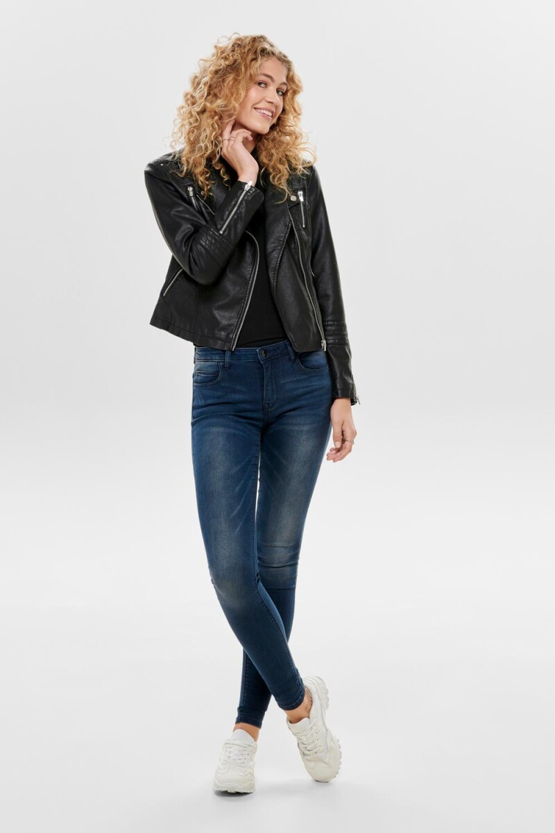 Chaqueta Gemma Biker Efecto Piel Black