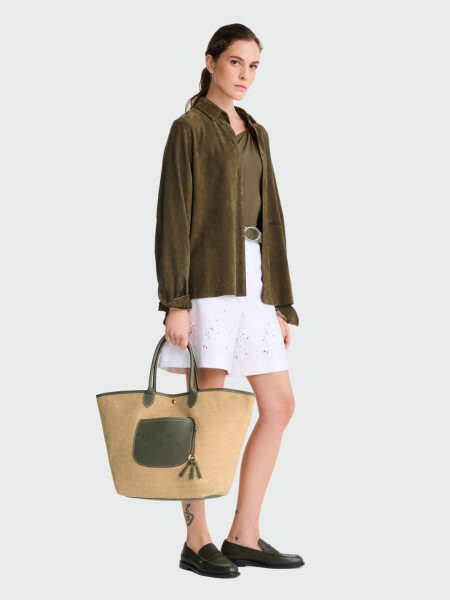 Longchamp- Tote Bag Le Panier Pliage L Verde