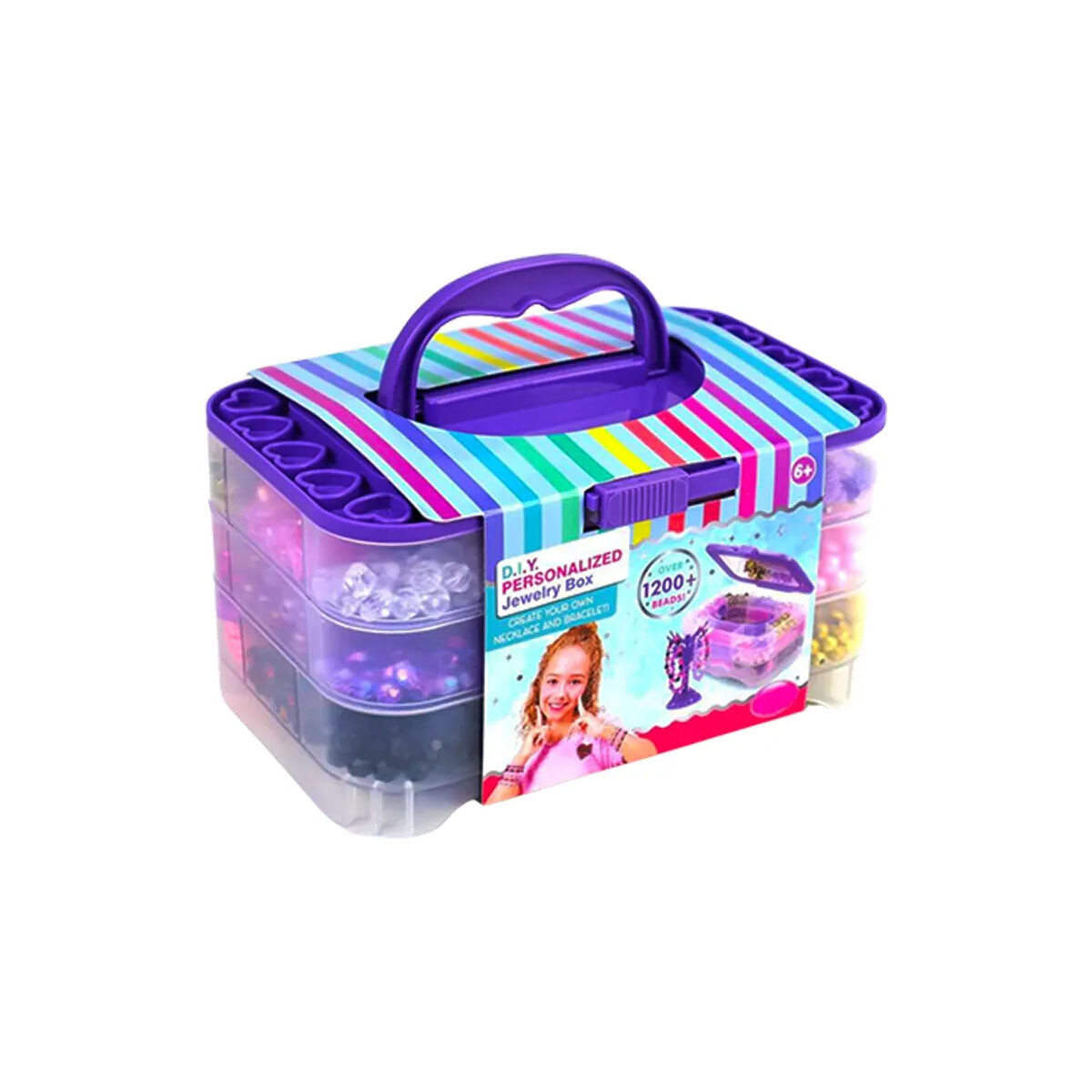 Set Para Armar Pulseras Infantil Jewerly Studio 1200 Piezas Con Estuche 