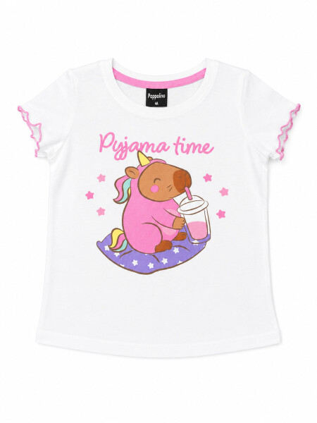 PIJAMA CONJUNTO SHORT Y REMERA CAPI ROSADO
