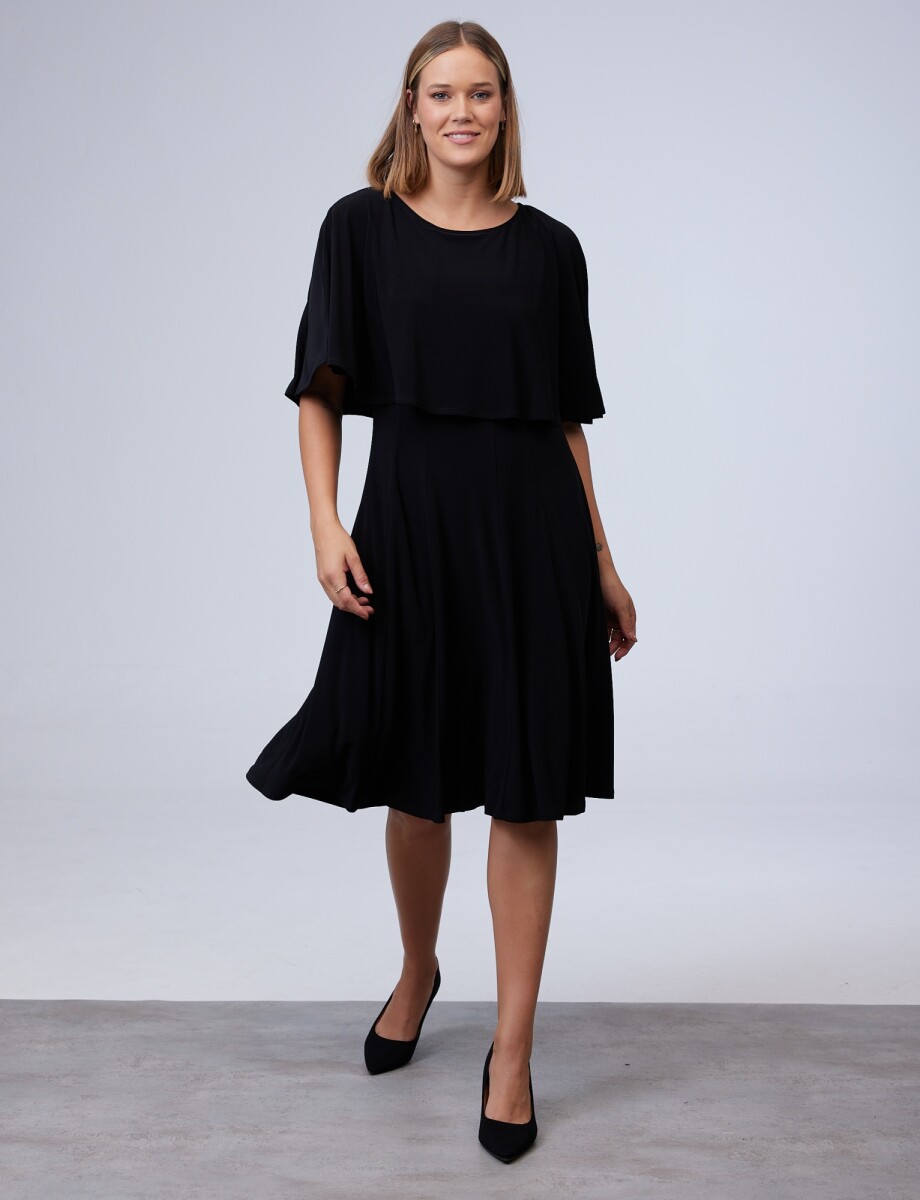 Vestido Overlayer - Negro 