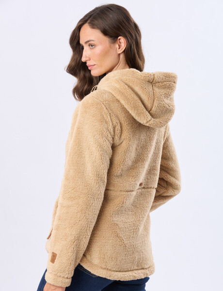 CAMPERA CON CAPUCHA SHERPA Tostado