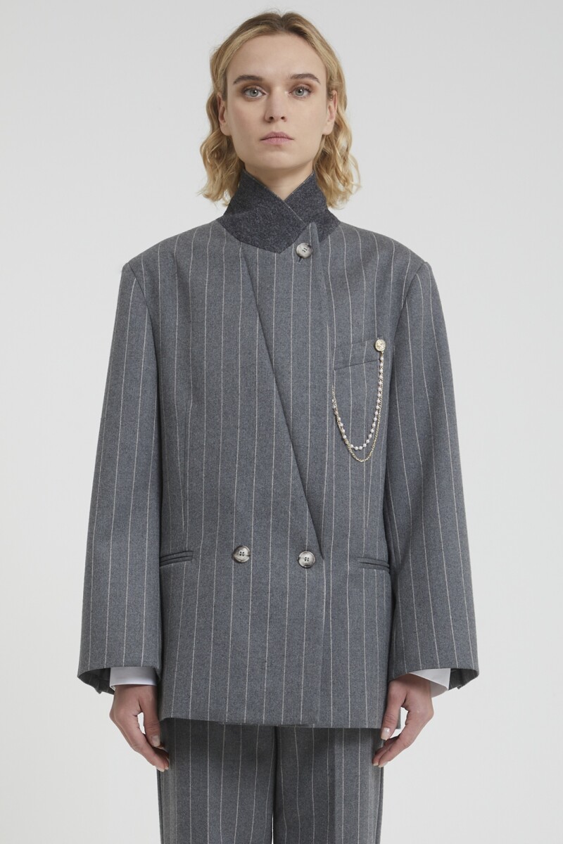 CHAQUETA BLAZER Gris