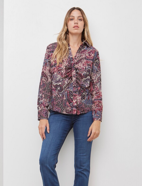 Camisa Frunces MULTI/FUCSIA