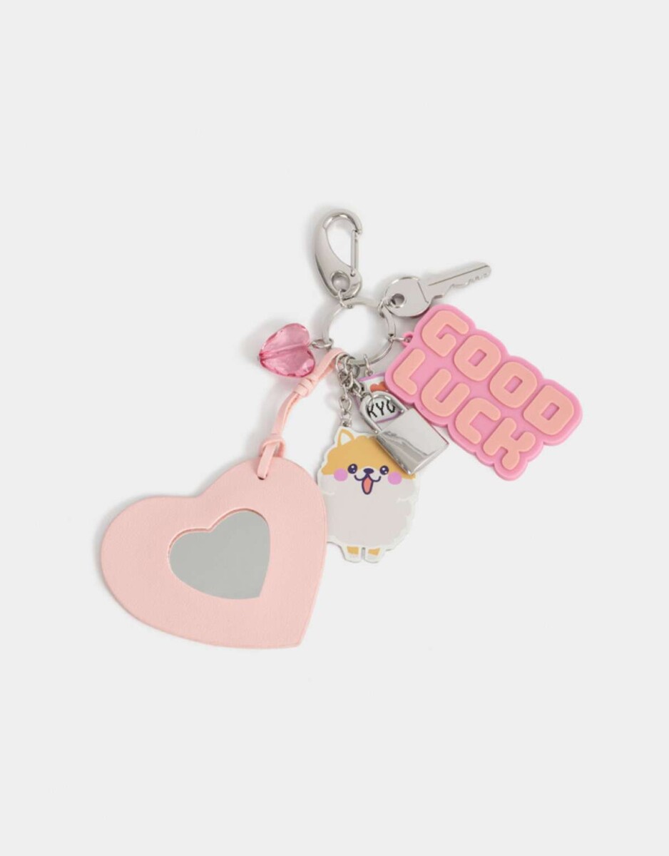 Llavero Y Charm De Perrito - Fucsia Medio 