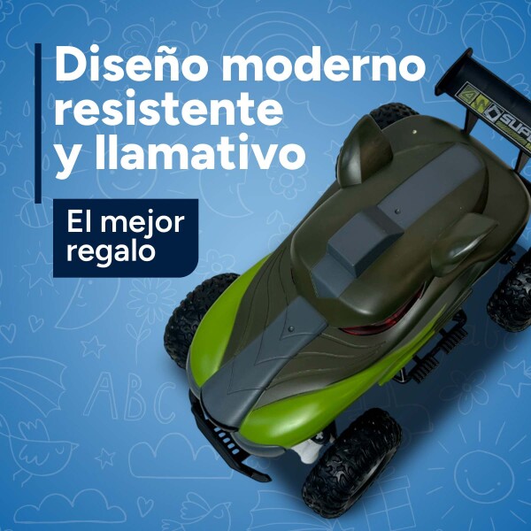 Auto A Control Remoto Recargable Monster Todo Terrreno Atrix Color Verde