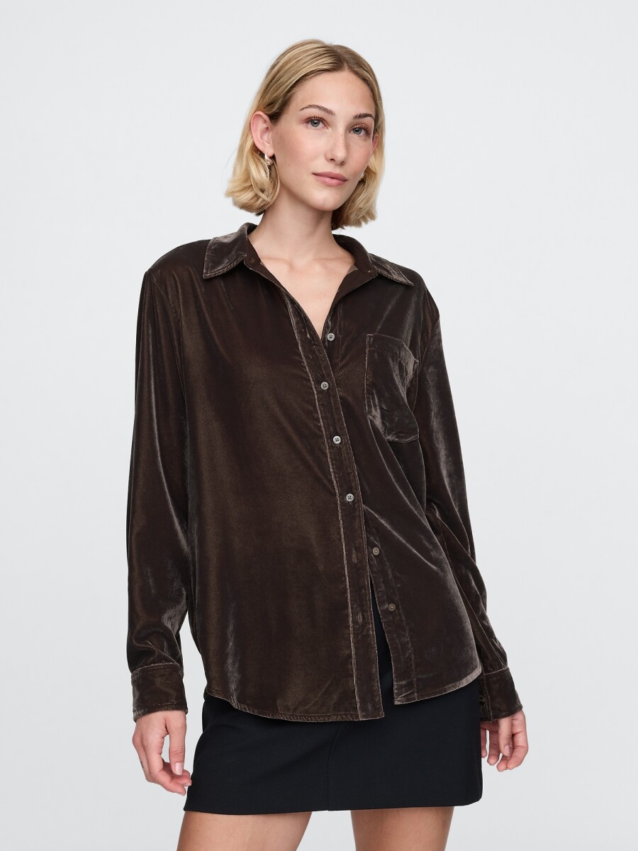 Camisa Terciopelo Mujer - Terra Brown 