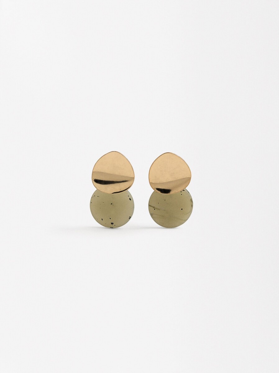 Pendientes Con Efecto Piedra - blanco 