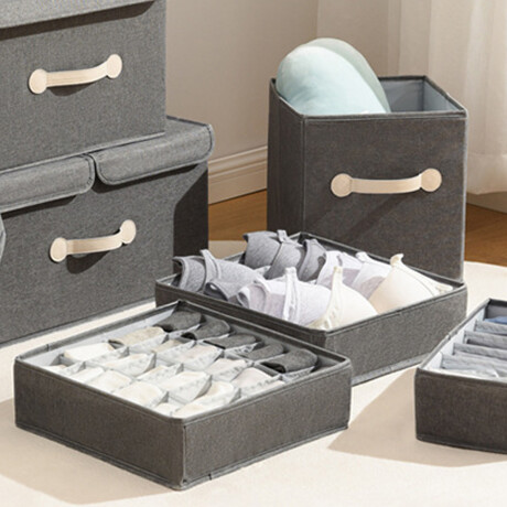 Organizador Ropa Con 7 Divisiones Gris