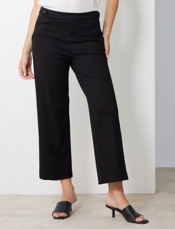 Pantalon Recto Botones NEGRO