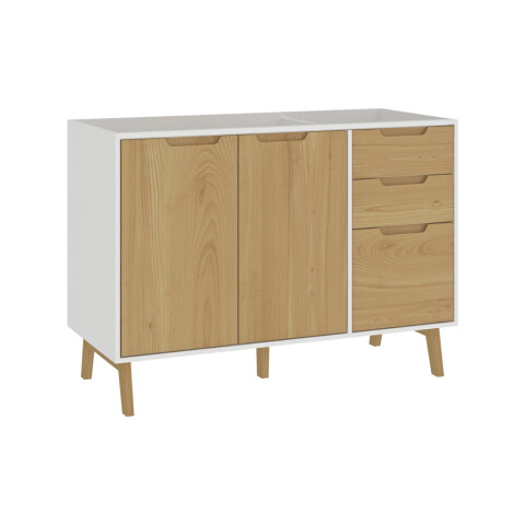 Bajo Mesada de Cocina en MDP - Madera - Línea Melilla - Blanco Bajo Mesada de Cocina en MDP - Madera - Línea Melilla - Blanco