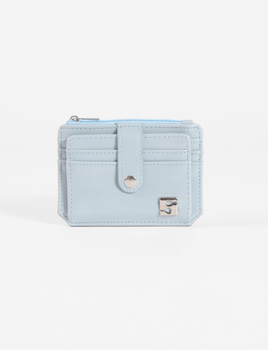Tarjetero flap monedero - celeste 