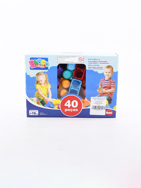 BLOQUES JUEGO 40 PIEZAS MULTICOLOR