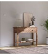 Mesa de arrime 2 cajones Living Linea mexicana Nogal