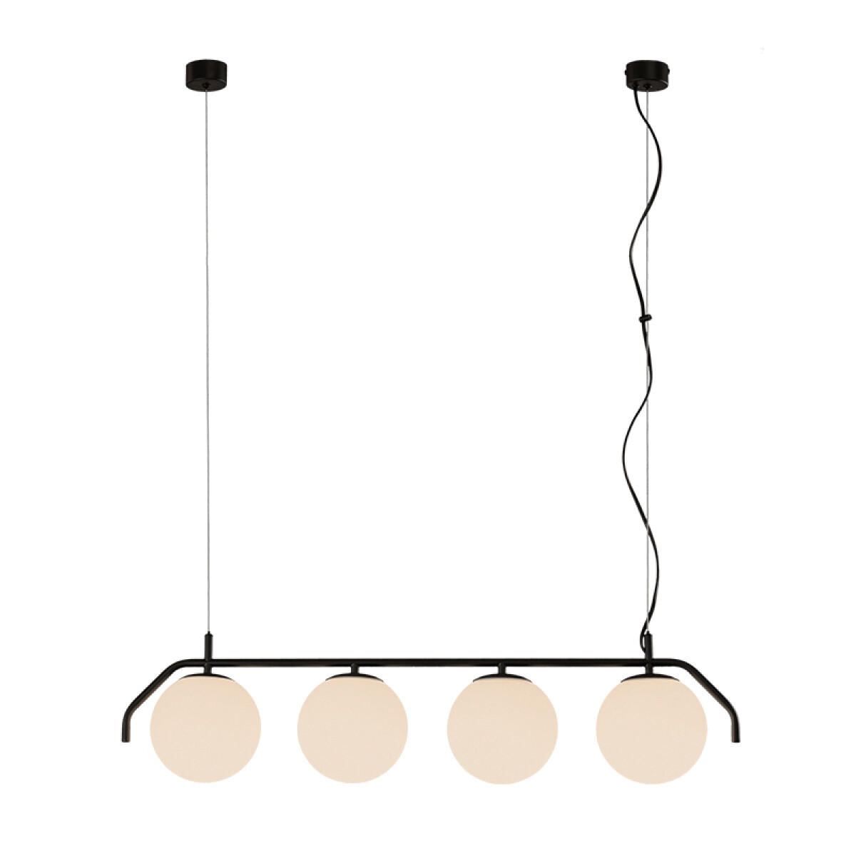 Colgante negro globo vidrio opal 4XE27 MAUI - BA0242 