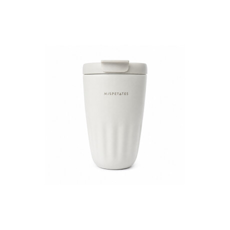 Vaso térmico acanalado con tapa 450ml Blanco