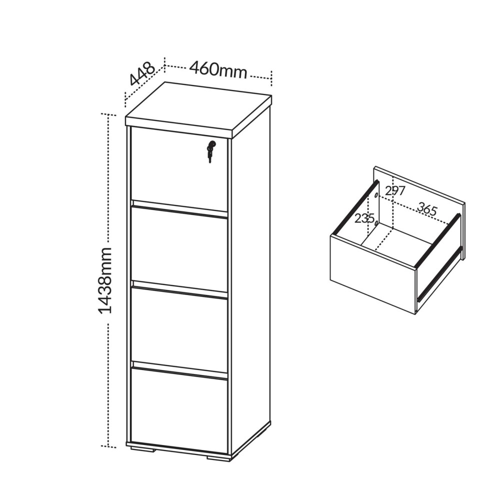 ARCHIVADOR 4 CAJONES MDF YMIR