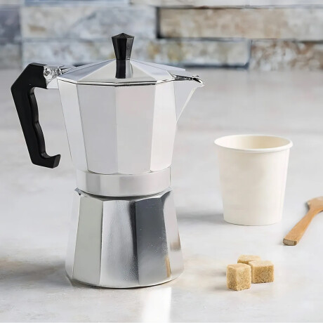 Cafetera Estilo Italiana en Aluminio para 12 Tazas Plateado
