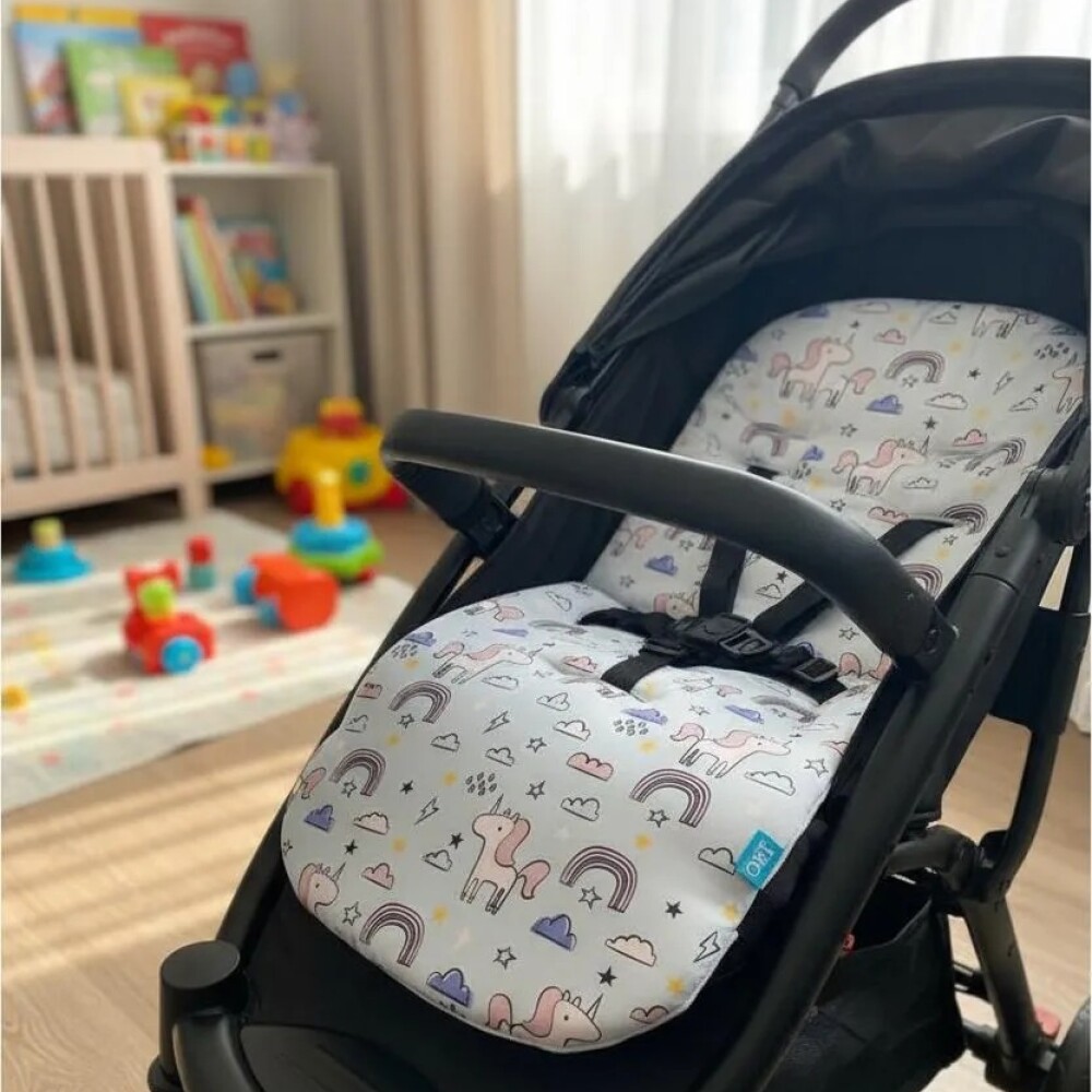 Colchon para coche universal BUBA unicornio celeste rosa